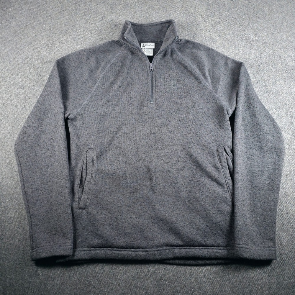 Disney Parks Pullover Mens Small Gray Walt Disney‎ World Quarter Zip Fleece